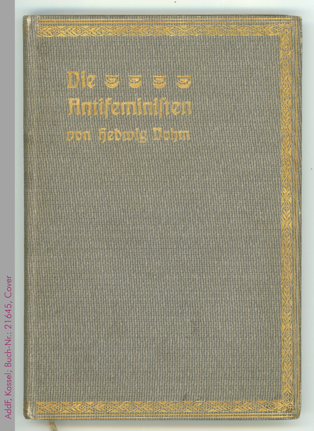 Buchcover "Die Antifeministen" von Hedwig Dohm