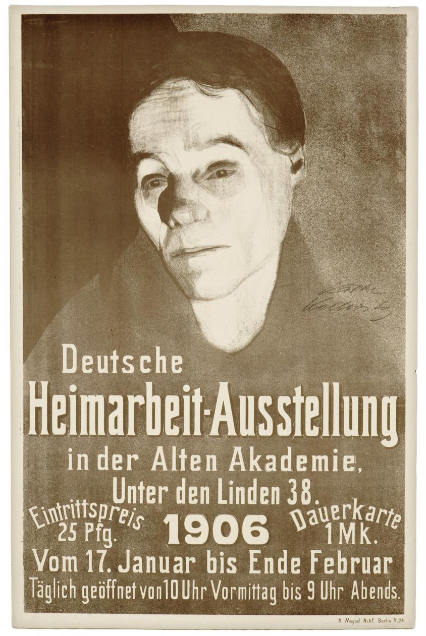 Käthe Kollwitz, Plakat der Deutschen Heimarbeit-Ausstellung Berlin, 1906