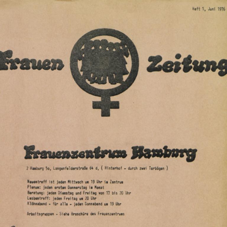 Titelblatt der Frauenzeitung Frauenzentrum Hamburg 1976, Nr. 1