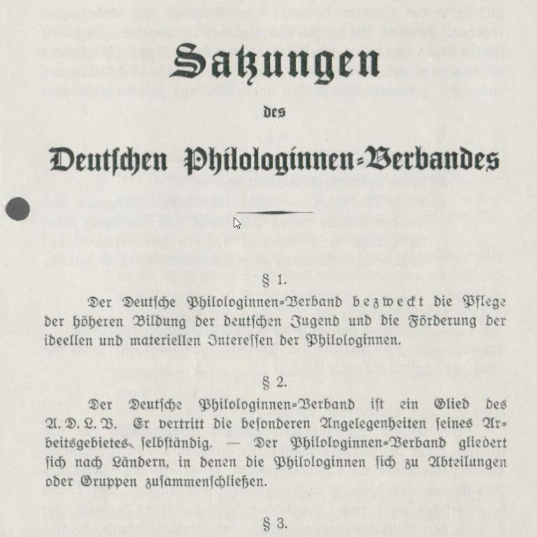 Satzung des Deutschen Philologinnen-Verbandes