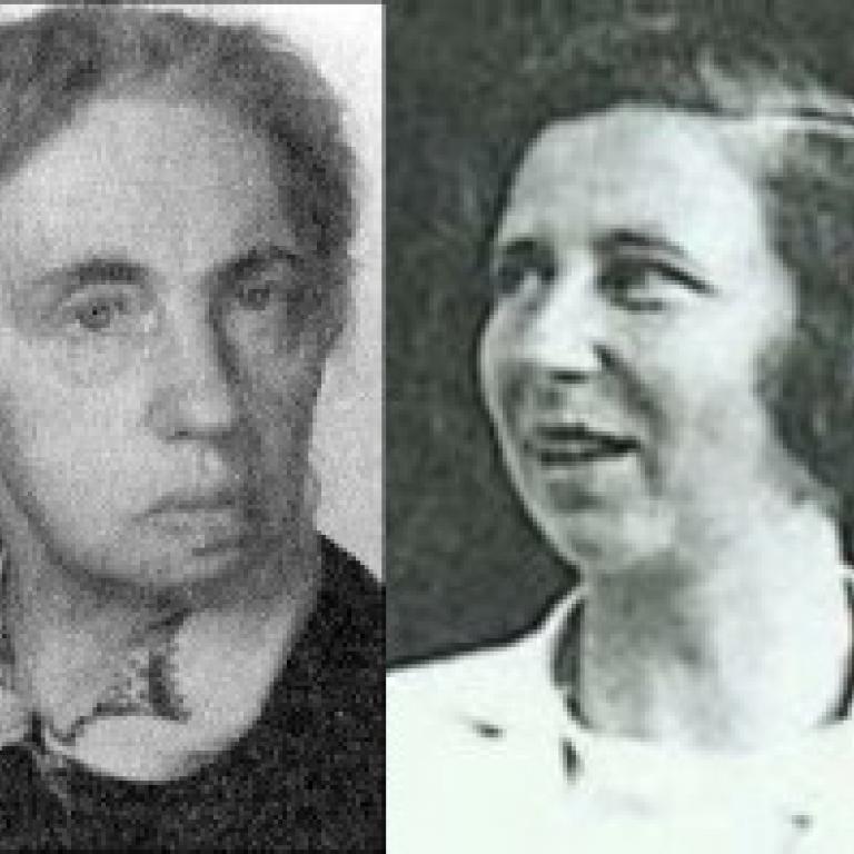 Marie Pappenheim (Frischauf), links und Annie Reich, rechts