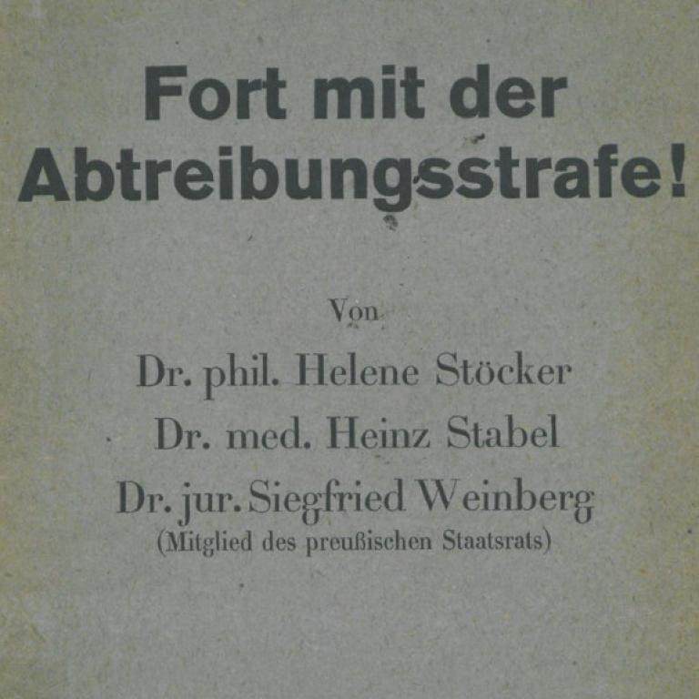 Cover "Fort mit der Abtreibungsstrafe!" von Helene Stöcker