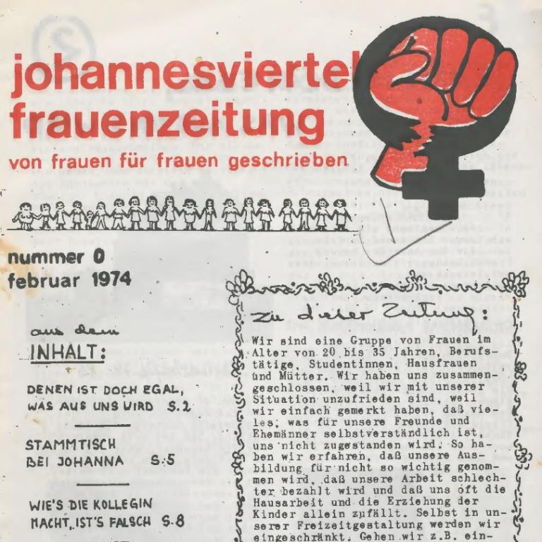 Cover der ersten Ausgabe der Johannesviertel Frauenzeitung