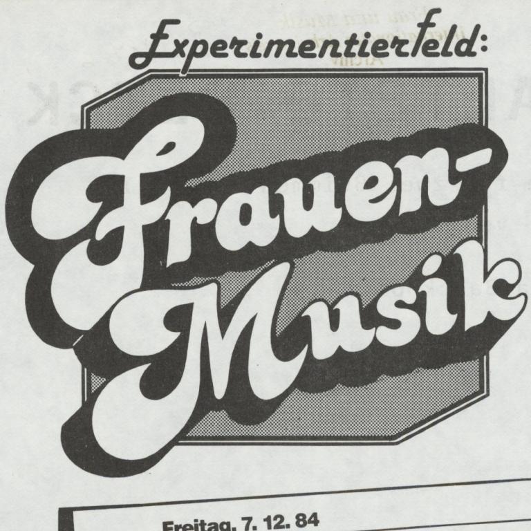 Ausschnitt aus einem Konzertplakat mit der Aufschrift Experimentierfeld Frauenmusik