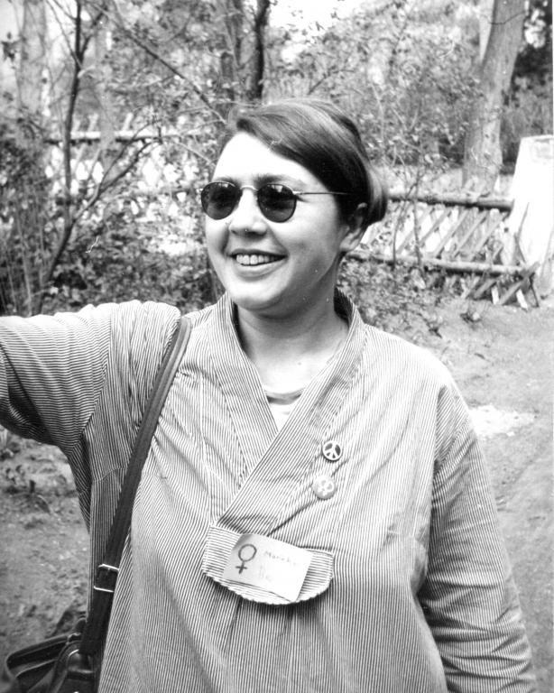 Marinka Körzendörfer beim Frauen/Lesbentreffen in Jena, 1989