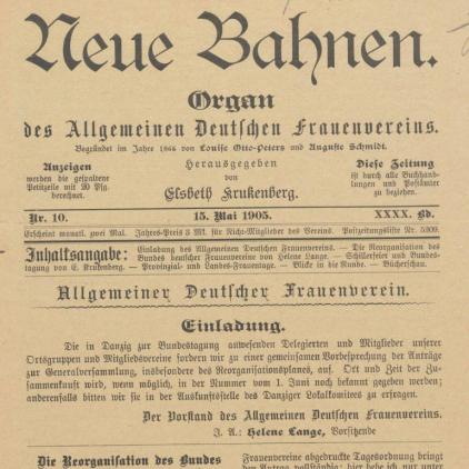 Neue Bahnen, Ausgabe vom 15.5.1905