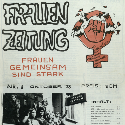 Titelblatt der ersten Ausgabe der FRAUENZEITUNG