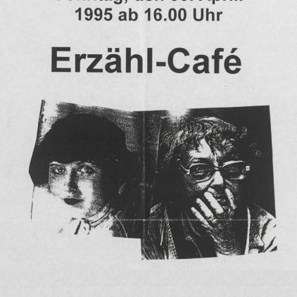 Plakat zu einem Erzähl-Cafe