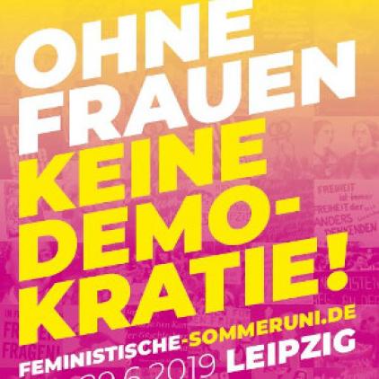 Buntes Plakat der Feministischen Sommeruni 2019