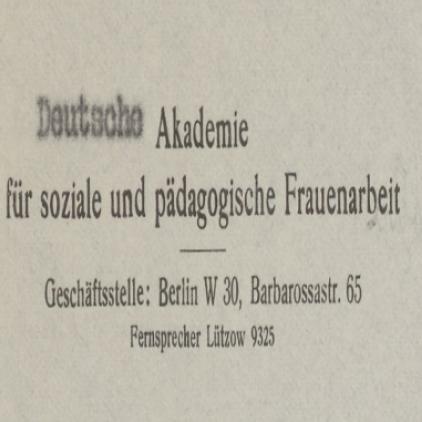 Briefkopf der Deutschen Akademie für soziale und pädagogische Frauenarbeit