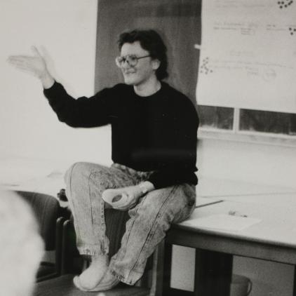 Christian Schenk vortragend in einem Seminar
