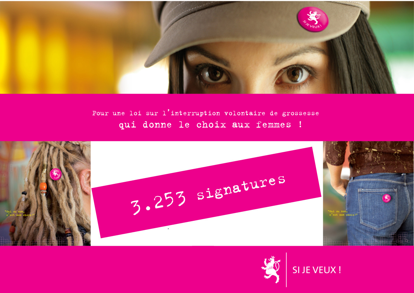 2010: Plakat zum Abschluss der Petition: „3.253 Unterschriften“!  
